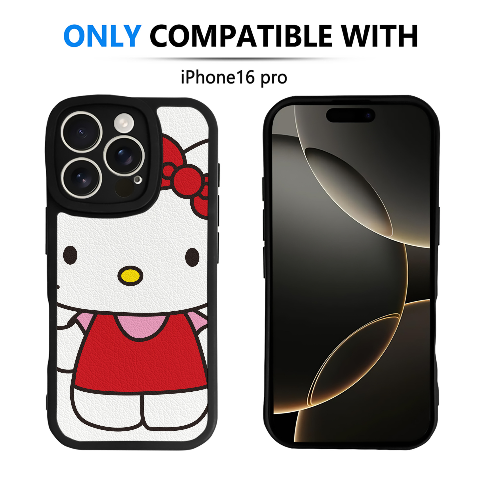 （画像用） Hello Kitty ハローキティ 【iPhone 16シリーズ対応】シリコンスマホケース（レザー調） 材質：シリコン